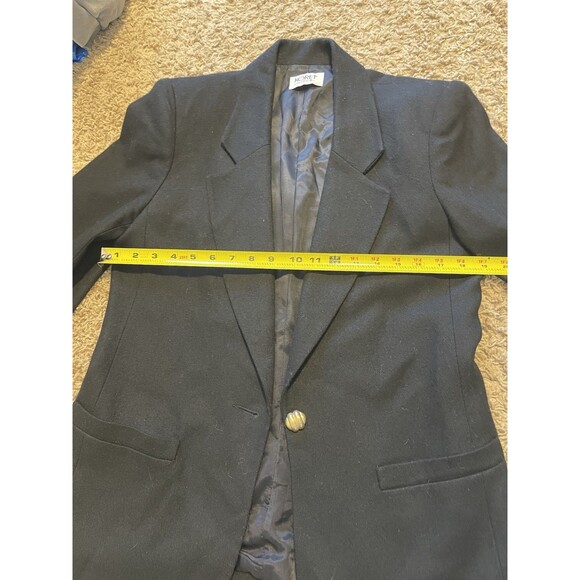 Vintage Koret Career Women’s 100% Wool Lined Blazer Suit Jacket Black Size M/L - Picture 6 of 10